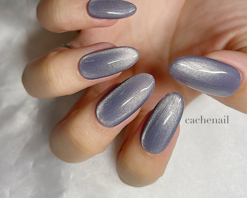 ネイルチップ ジェルネイル マグネット ブルー シンプル うるうる ワン