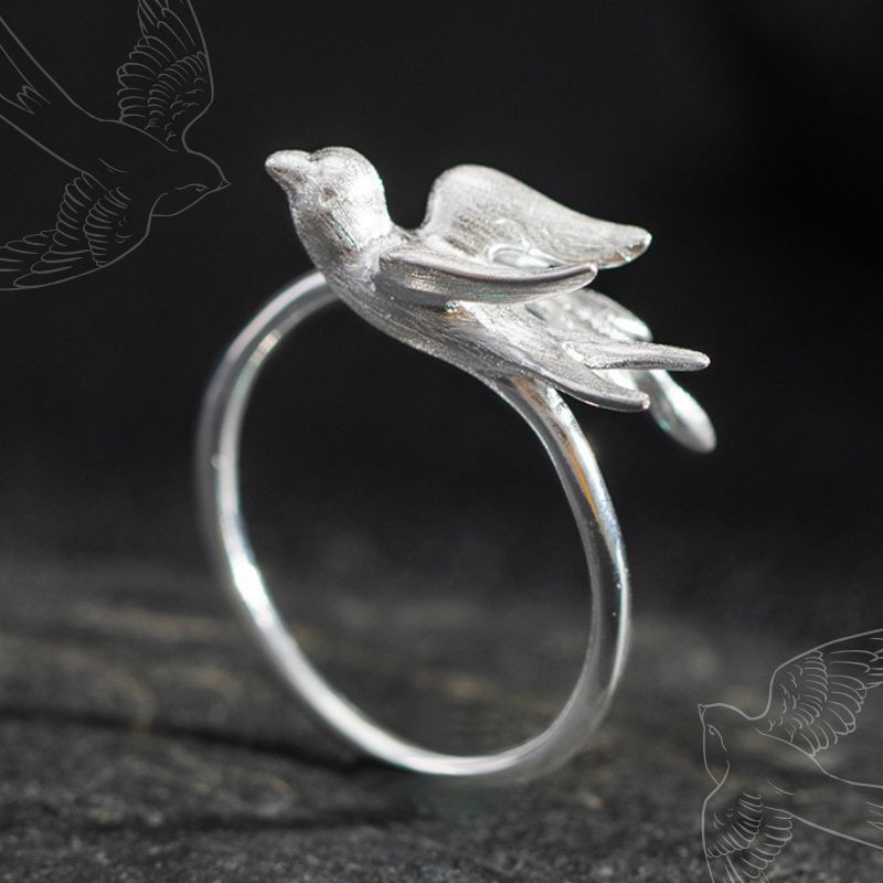 つばめのリング - 鳥の姿を見事に捉えたデザイン　R363