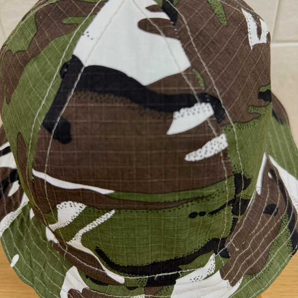 Cottonリップストップ迷彩☆カモフラージュ☆バケットハット☆国産☆帽子☆ユニセックス☆男女兼用☆60cm 6枚目の画像