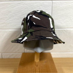 Cottonリップストップ迷彩☆カモフラージュ☆バケットハット☆国産☆帽子☆ユニセックス☆男女兼用☆60cm 3枚目の画像