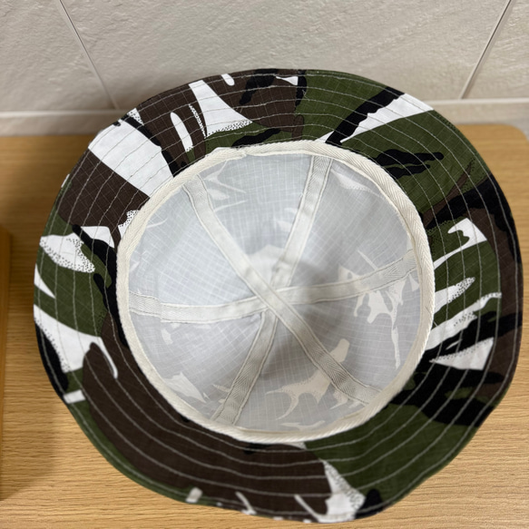 Cottonリップストップ迷彩☆カモフラージュ☆バケットハット☆国産☆帽子☆ユニセックス☆男女兼用☆60cm 5枚目の画像