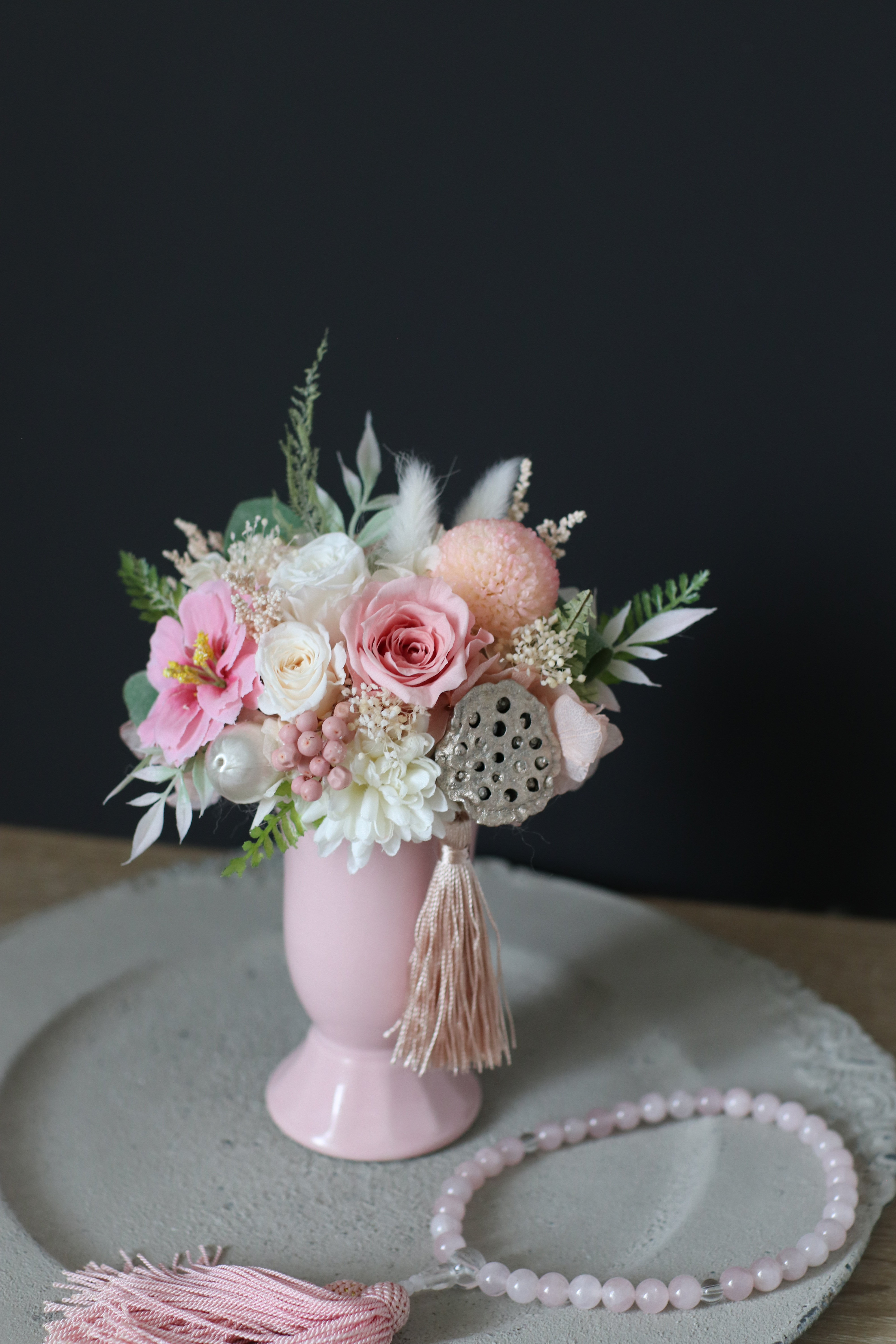 プリザーブドフラワー・仏花「ピンク」