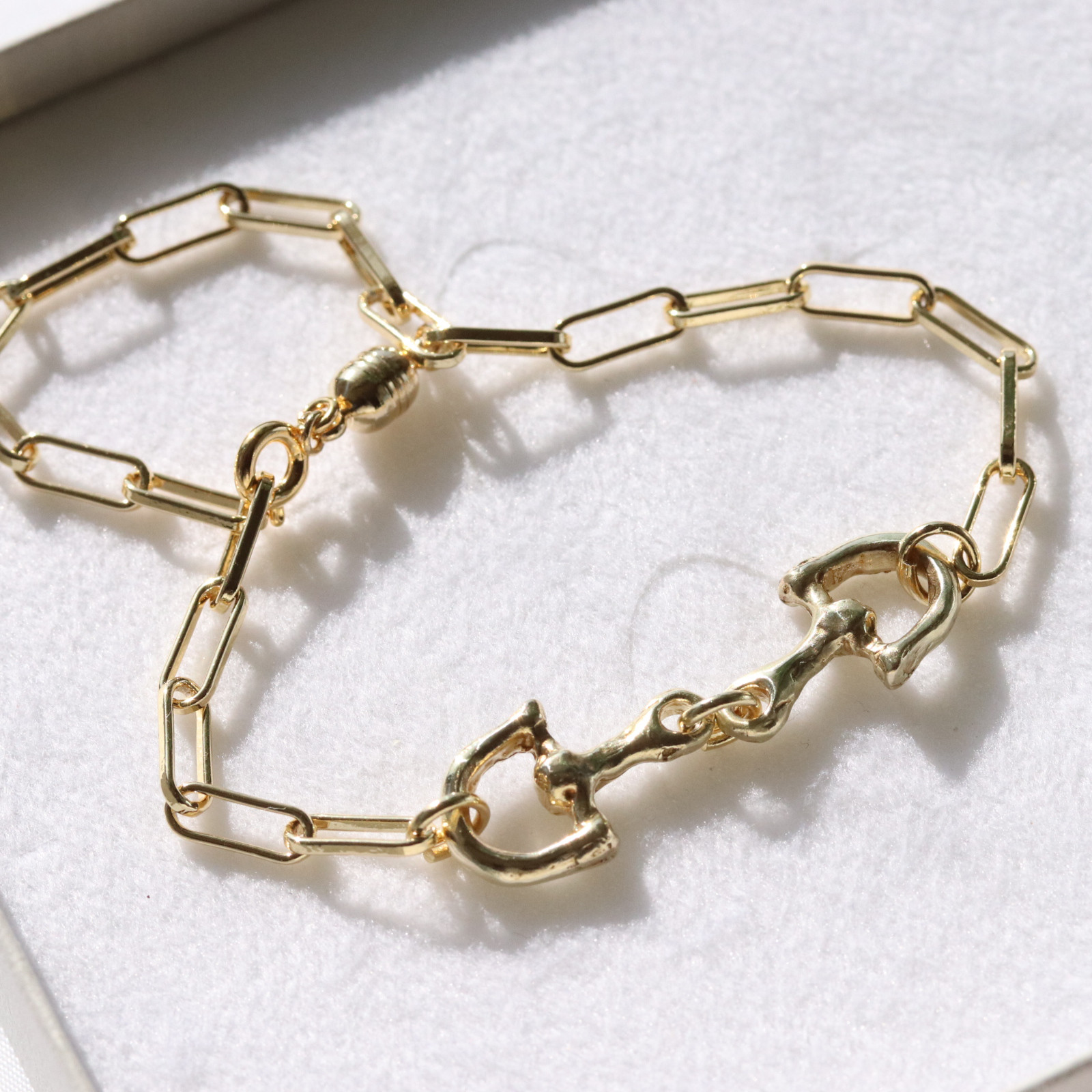 馬のビット（ハミ）ゴールドブレスレット