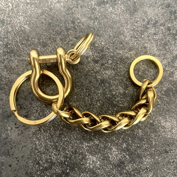 Creema限定 真鍮 メンズ キーチェーン キーリング キーホルダー