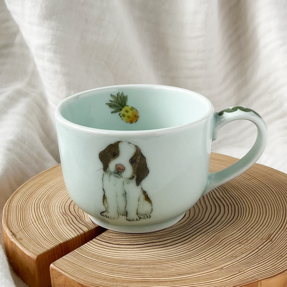 チコロット❤️すべて手描き❤️染付け❤️スープカップ❤️カフェオレ
