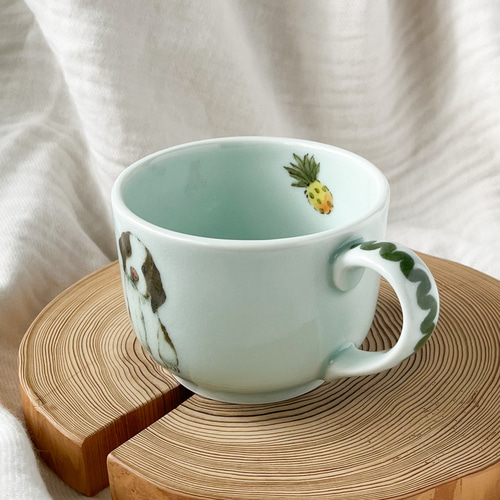 チコロット❤️すべて手描き❤️染付け❤️スープカップ❤️カフェオレ