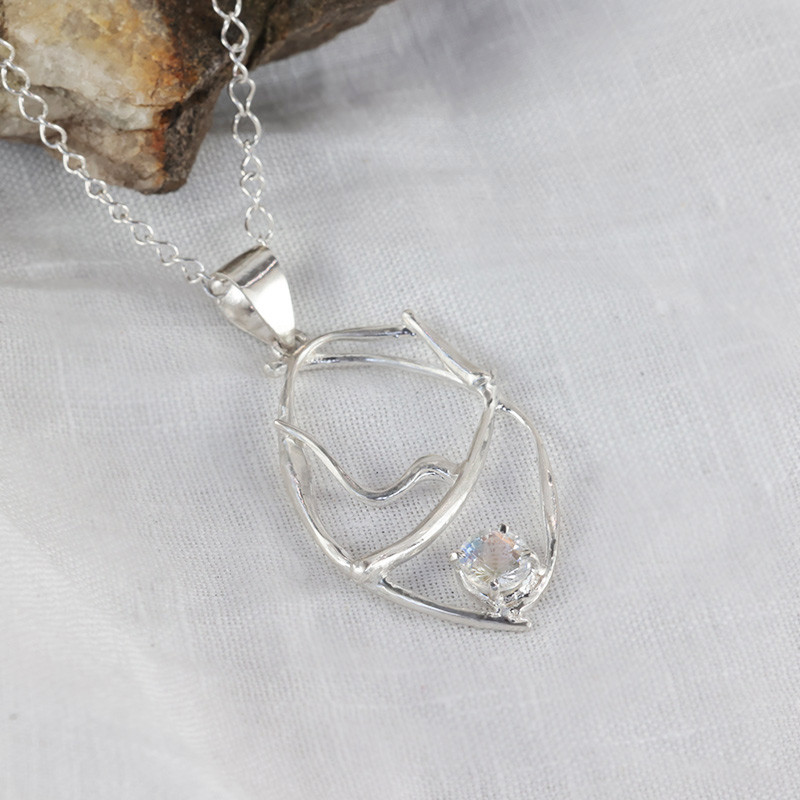 【１点物/ラブラドライト/シルバーネックレス】天然石 職人の個性際立つ１点物ジュエリー