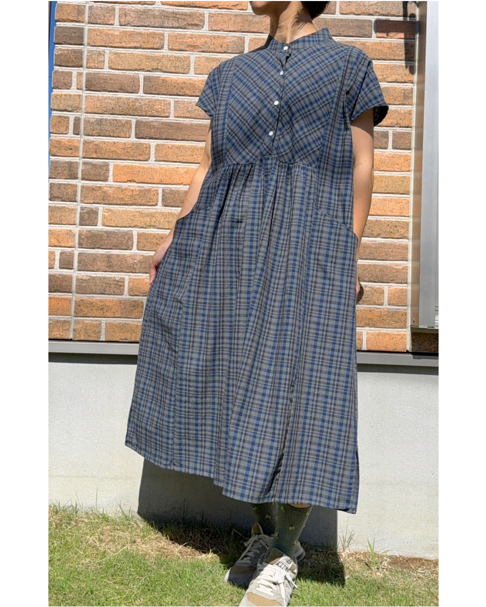 1枚でコーデが決まるワンピース／マドラスチェック・綿100%・ゆったり・天然素材・体型カバー