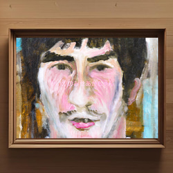 38×46cm《坐著的白人男子》F8，原畫，油畫N 畫かいがのみせ