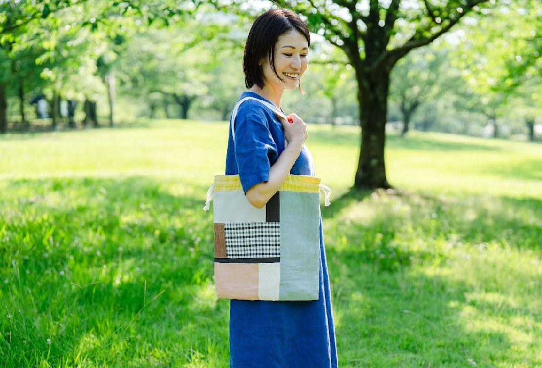 世界に一つだけの パッチワーク巾着バッグ