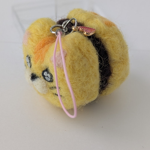 羊毛フェルト ストラップ ゴロリンにゃんカロン ネコストラップ おれん
