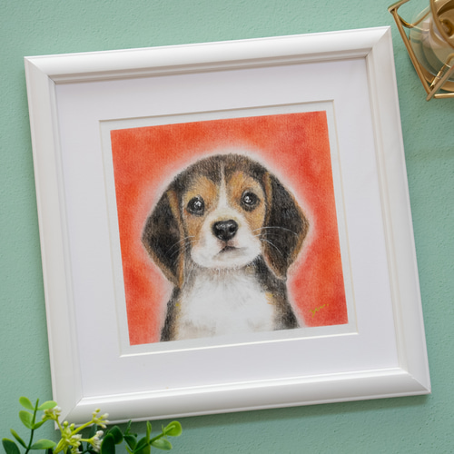 原画】「ビーグル」 パステルアート 犬 癒し ペットかわいい動物
