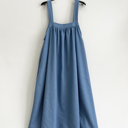 スクエアカットのジャンパースカート * Soft Denim Light Blue * 6枚目の画像
