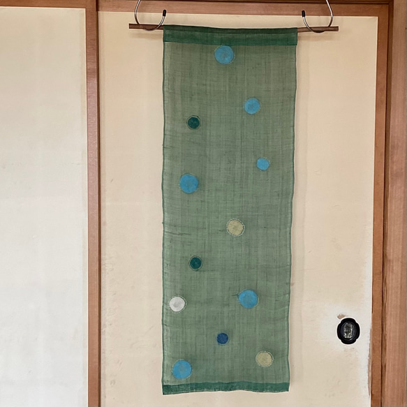 蚊帳　淡緑のタペストリー 1枚目の画像