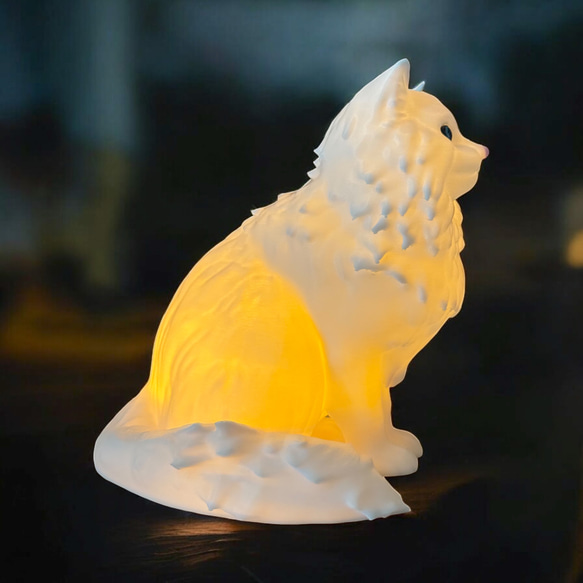 ラグドール　光るインテリアオブジェ 明滅LEDキャンドルライト 電池式　軽量樹脂製 3枚目の画像