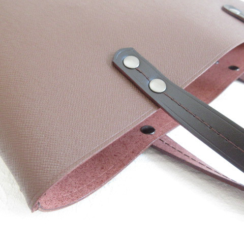 手縫い♪《牛革》ハンドソーイング・ブラウン・マイクロシュリンク・一枚革のミニトート・0406