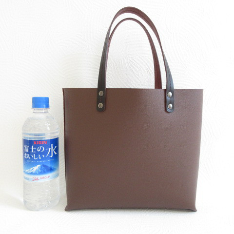 手縫い♪《牛革》ハンドソーイング・ブラウン・マイクロシュリンク・一枚革のミニトート・0406