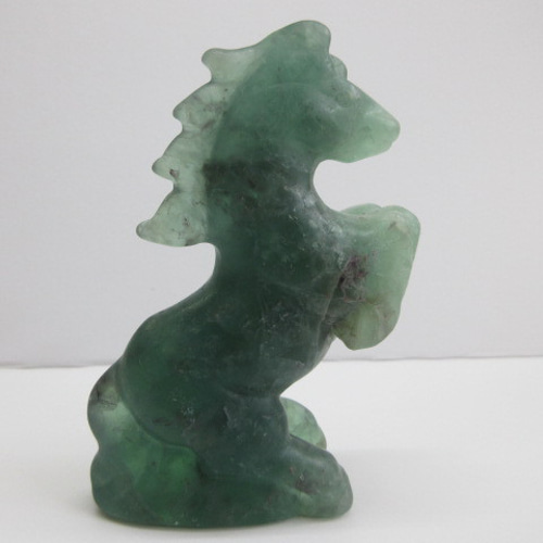 No.CR-361 天然石 ＜彫刻置物＞ フローライト 馬 248g 天然石 Rose