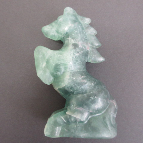 No.CR-361 天然石 ＜彫刻置物＞ フローライト 馬 248g 天然石 Rose