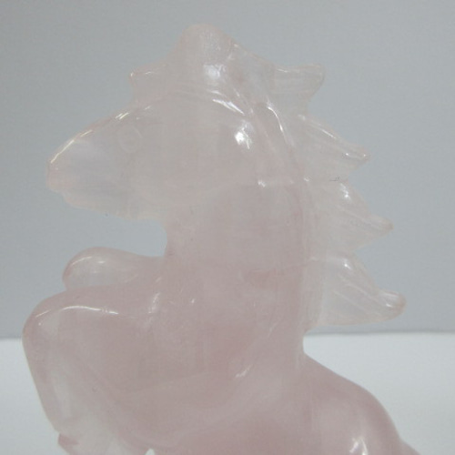 No.CR-362 天然石 ＜彫刻置物＞ ローズクォーツ 馬 196g 天然石