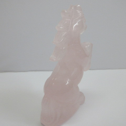 天然石ローズクォーツの銭蛙　置物　彫り物D.88 高品質]ローズクォーツ彫刻/銭蛙（全長約83mm） - 埼玉県吉川市の