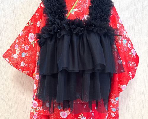 被布エプロン チュール被布 七五三 着物 被布 子供服 momoca