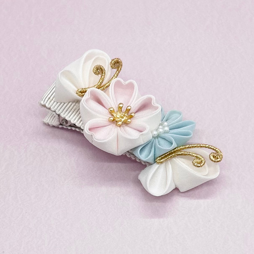 桜羽子板 髪飾り 七五三 ピンク 水色 お祝い プレゼント お雛祭り 節句