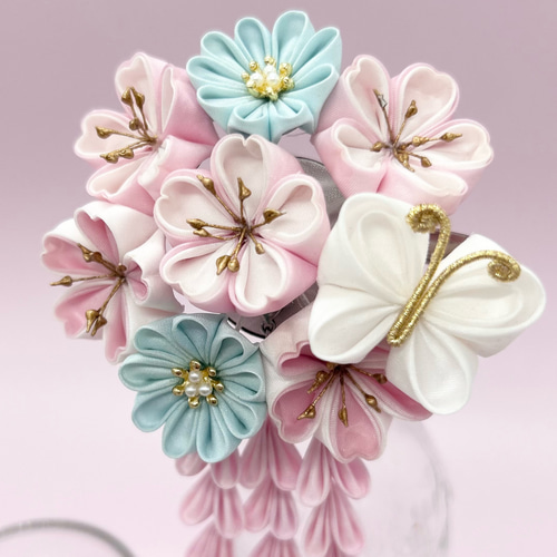 桜羽子板 髪飾り 七五三 ピンク 水色 お祝い プレゼント お雛祭り 節句