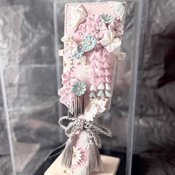 桜羽子板　髪飾り　七五三　ピンク　水色　お祝い　プレゼント　お雛祭り　節句　誕生祝い　蝶　桜　お雛様　つまみ細工　お正月 6枚目の画像
