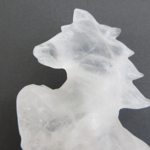 No.CR-363 天然石 ＜彫刻置物＞ 天然水晶 馬 220g 天然石 Rose