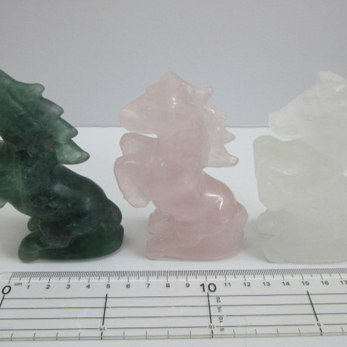No.CR-363 天然石 ＜彫刻置物＞ 天然水晶 馬 220g 天然石 Rose