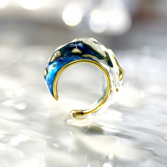 ゆらぎ イヤーカフ -碧(heki)- 4枚目の画像