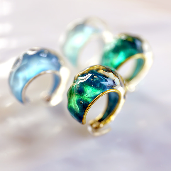 ゆらぎ イヤーカフ -碧(heki)- 2枚目の画像