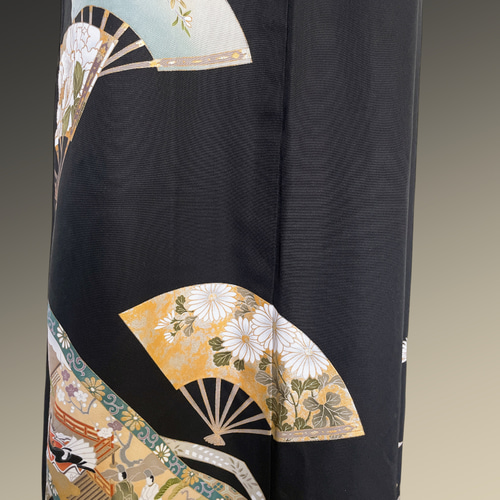 留袖ライン綺麗 ペンシルラインワンピース 着物リメイク Mサイズ（N70703） 留袖 ライン綺麗 ペンシルラインワンピース 着物リメイク 結婚式