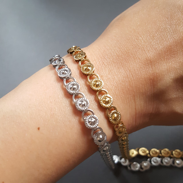 [50cm] オール ステンレス製 6mm幅 オリエンタル デザイン チェーン サージカルステンレス 金属アレルギー対応 7枚目の画像