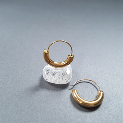 [1ペア]オールステンレス キャッチレス 差し込み式 フープピアス 金属アレルギー対応 9枚目の画像
