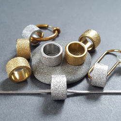 [1pcs] オール ステンレス 直径約10mm キラキラ パイプ ビーズ 金属アレルギー対応 2枚目の画像