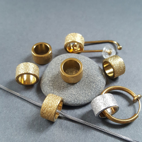 [1pcs] オール ステンレス 直径約10mm キラキラ パイプ ビーズ 金属アレルギー対応 8枚目の画像