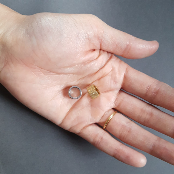[1pcs] オール ステンレス 直径約10mm キラキラ パイプ ビーズ 金属アレルギー対応 6枚目の画像