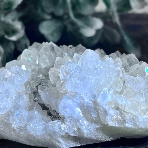 インド産　アナンダライト　水晶　クリスタル　レインボークォーツ　原石　クラスター インド産 アナンダライト クラスター