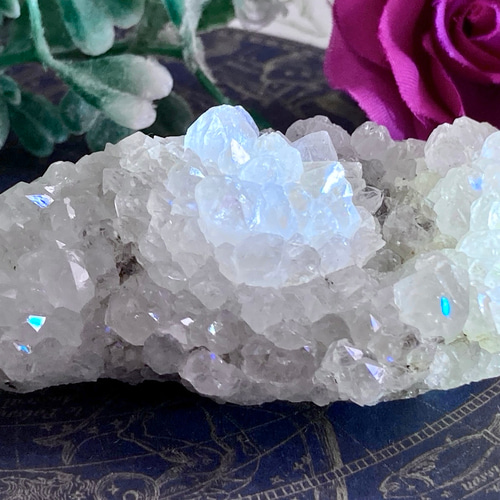 インド産　アナンダライト　水晶　クリスタル　レインボークォーツ　原石　クラスター インド産 アナンダライト 水晶 クリスタル レインボークォーツ 原石