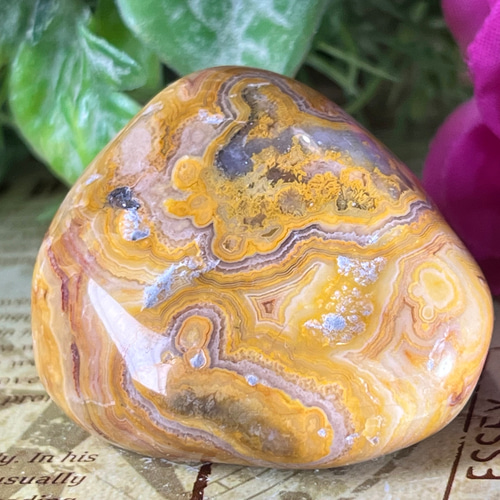 クレイジーレースアゲート 瑪瑙 原石 タンブル 握り石 マーブル模様