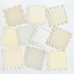 素敵なレースのメッセージカード10枚 小さなお花付き〜クラフト