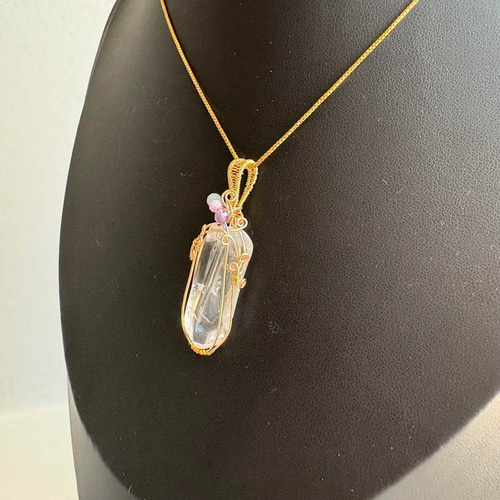 ブラジル産 水晶 クリスタル お守りペンダントトップ ポイント