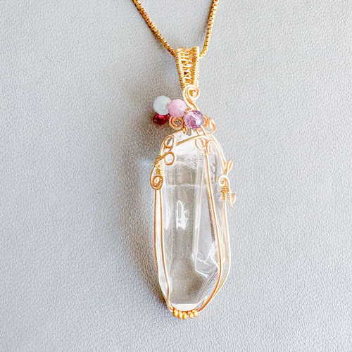 ブラジル産 水晶 クリスタル お守りペンダントトップ ポイント