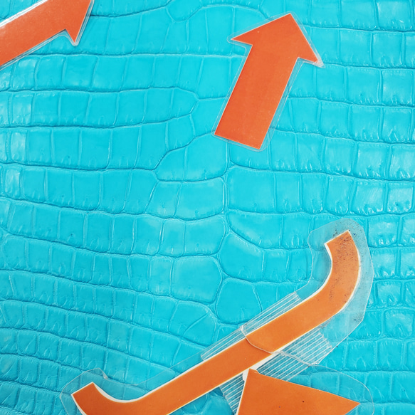 ワニ革 クロコ 半艶マット  セルリアンブルー　No.C008555 14枚目の画像