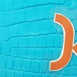 ワニ革 クロコ 半艶マット  セルリアンブルー　No.C008557 13枚目の画像