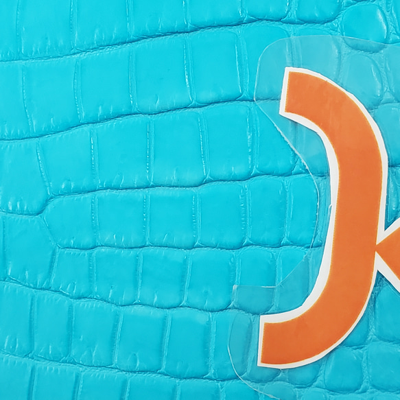 ワニ革 クロコ 半艶マット  セルリアンブルー　No.C008557 13枚目の画像