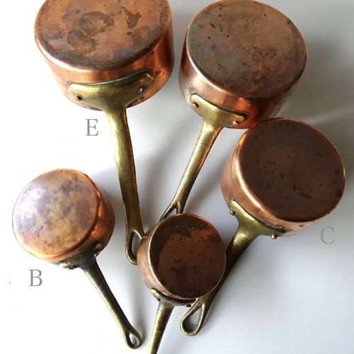 1900年代 フランス ブロンズ 片手鍋 口径10.2cm 銅 民藝 オブジェ 美術