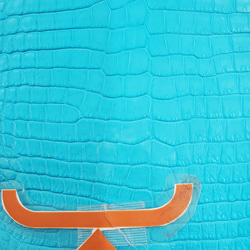ワニ革 クロコ 半艶マット  セルリアンブルー　No.C008558 14枚目の画像